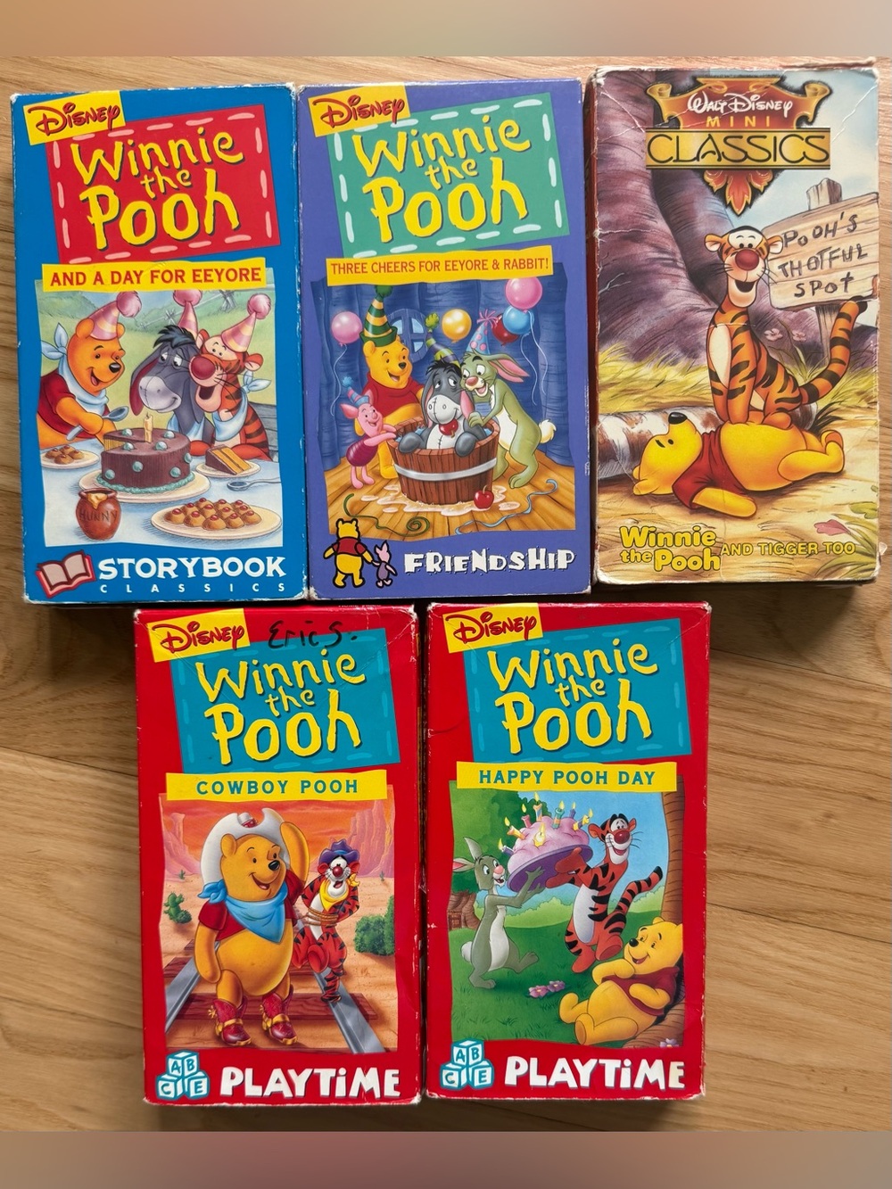 Disney Winnie The Pooh VHS Lot Tigger Eeyore Vintage Kids Movies Bundle